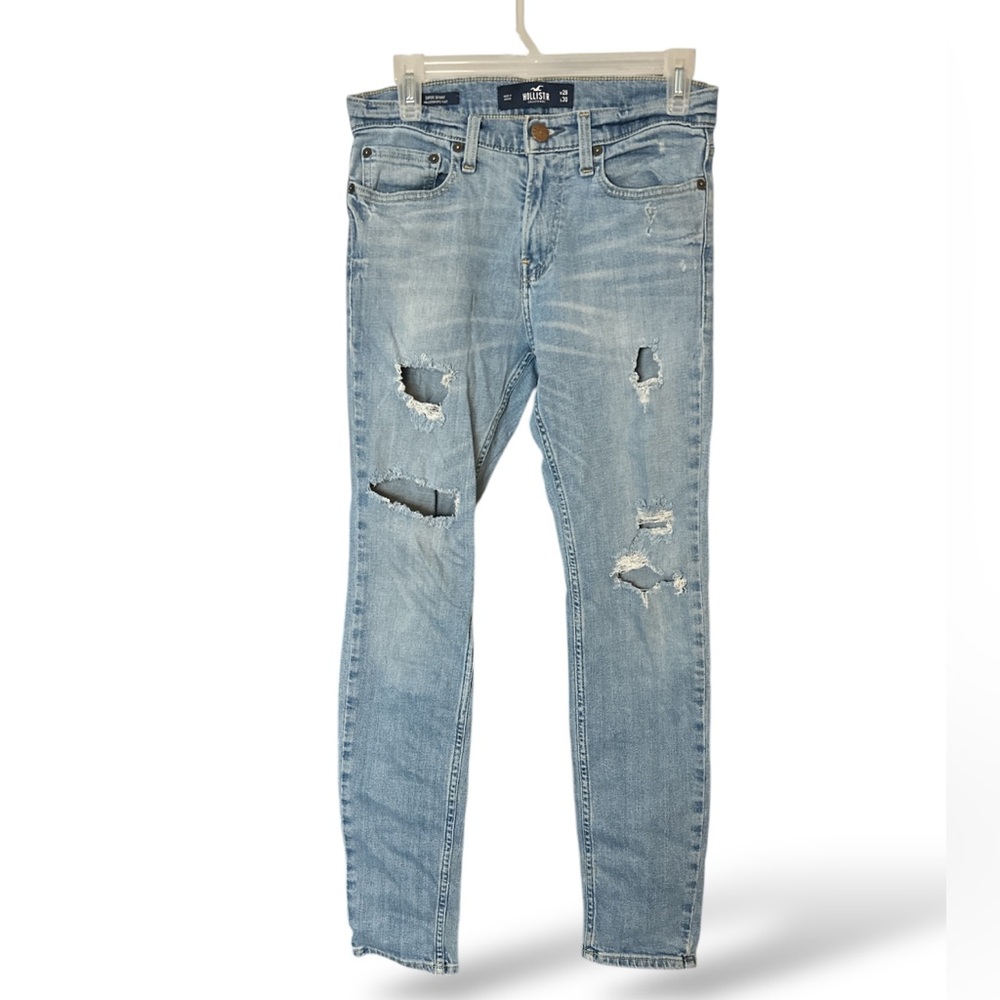 Hollister Supper Skinny California Epic Flex Light Blue Distressed Jeans 28x30
